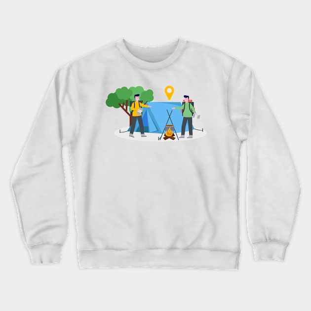 Hiking Camping Crewneck Sweatshirt by Shop Ovov